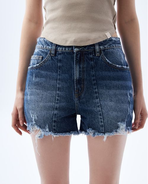 Short con cortes decorativos para mujer