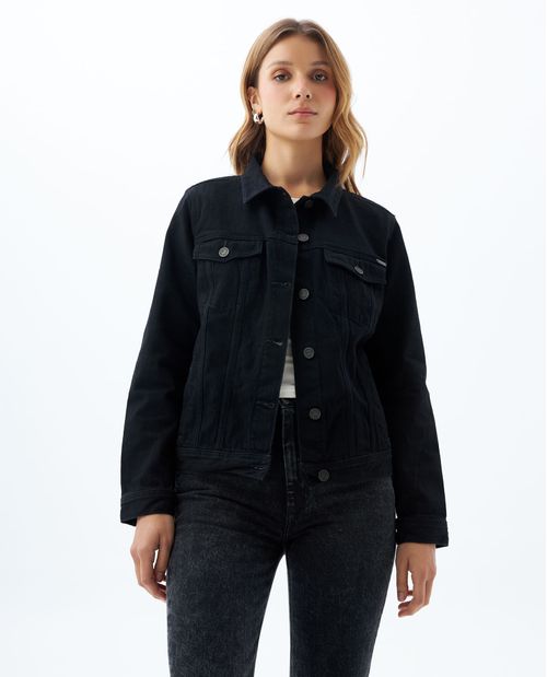 Chaqueta black denim para mujer