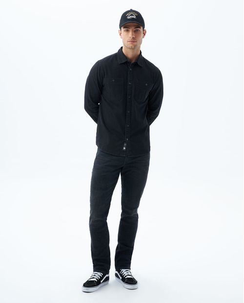 Camisa oscura en denim para hombre