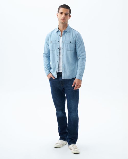 Camisa clásica en denim para hombre