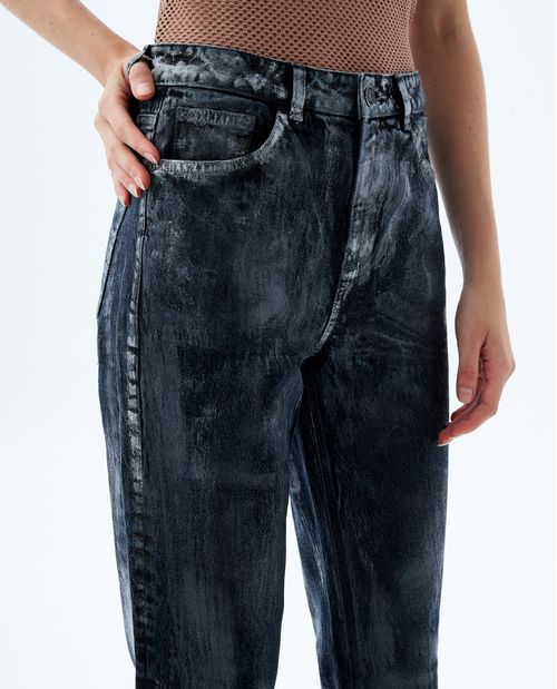 Jean Mom negro para mujer