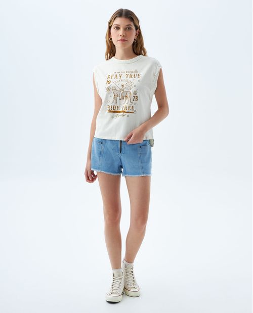 Short con pretina elástica para mujer
