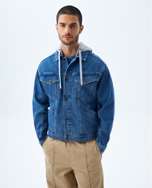 Chaqueta Trucker con capucha para hombre