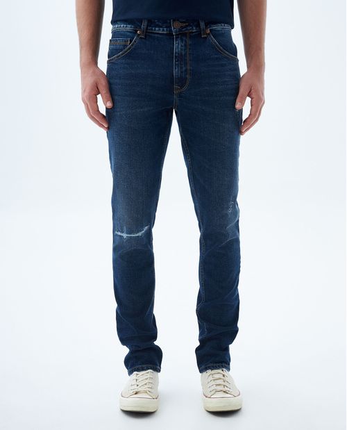 Jean slim tono oscuro para hombre