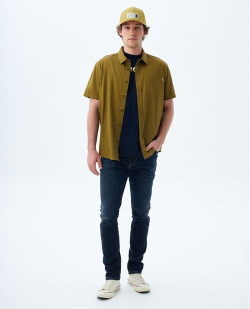 Jean Tapered tono oscuro con raspones para hombre