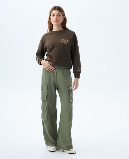 Pantalón cargo bota amplia para mujer