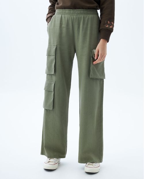 Pantalón cargo bota amplia para mujer