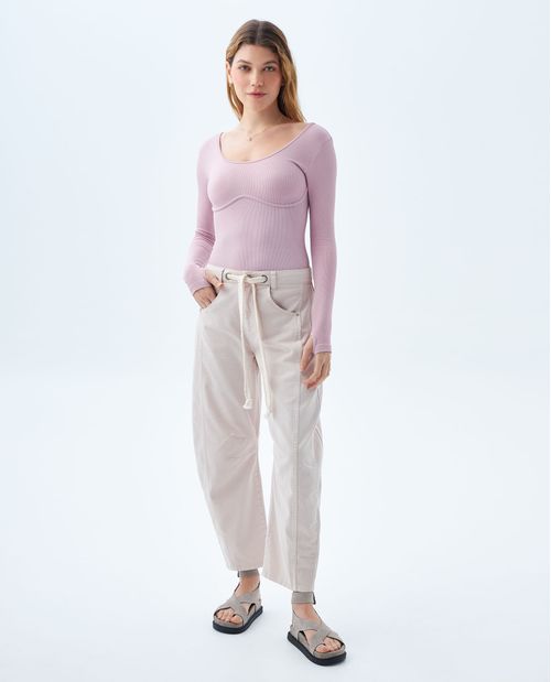 Pantalón baggy con cortes laterales para mujer