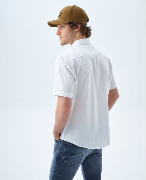Camisa con bolsillo de ribete para hombre