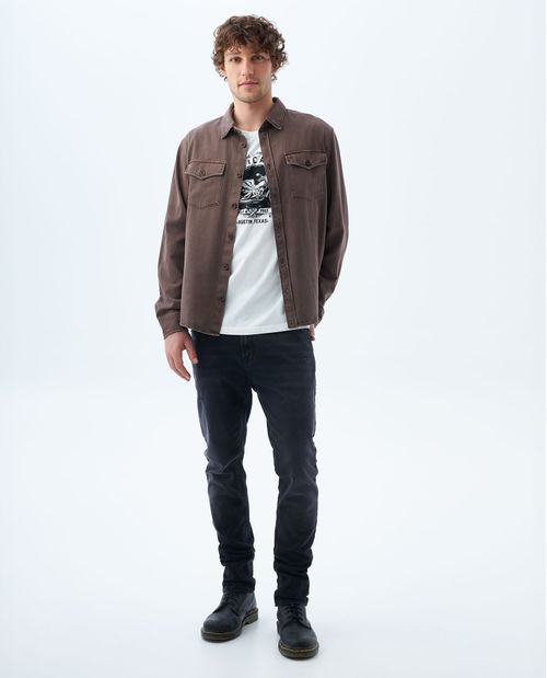 Camisa con bolsillos para hombre