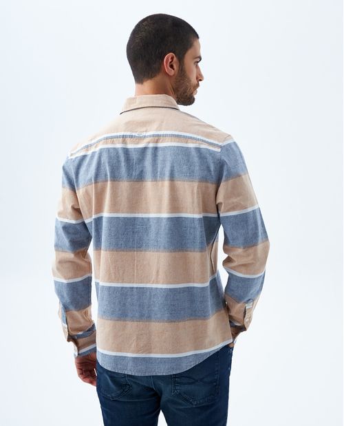 Camisa preteñida a rayas para hombre