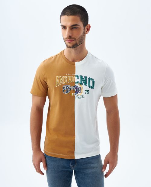 Camiseta con estampado en frente para hombre