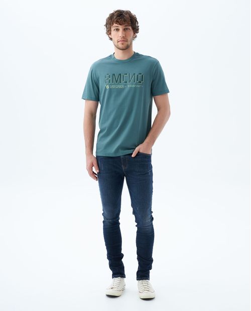 Camiseta slim manga corta para hombre