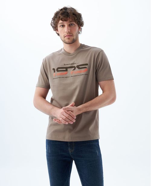 Camiseta slim manga corta para hombre