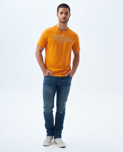Camiseta cuello redondo en rib para hombre