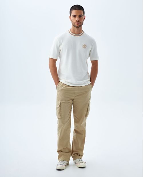 Camiseta manga corta con aplique para hombre