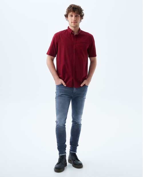Camisa con bolsillo de ribete para hombre