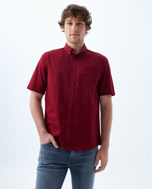 Camisa con bolsillo de ribete para hombre