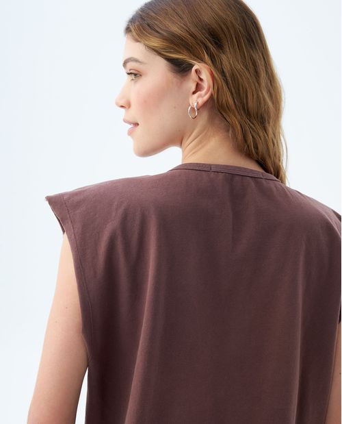 Camiseta con bordado de lentejuelas para mujer