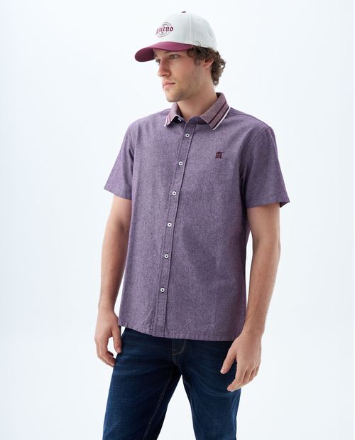 Camisa cuello polo tejido para hombre