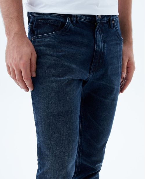 Jean Slim and Straight tiro medio para hombre