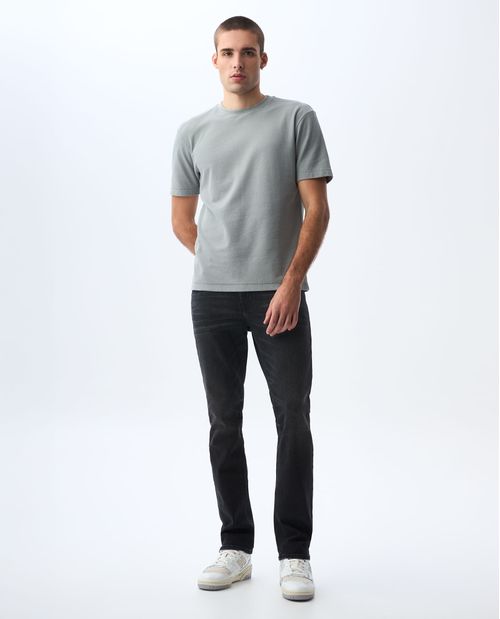 Jean Slim and Straight negro para hombre