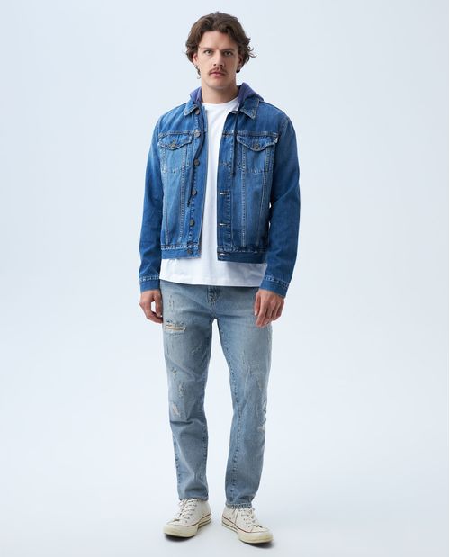 Chaqueta con capucha removible para hombre