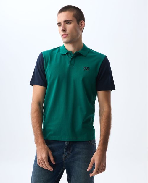 Polo con mangas al contraste para hombre