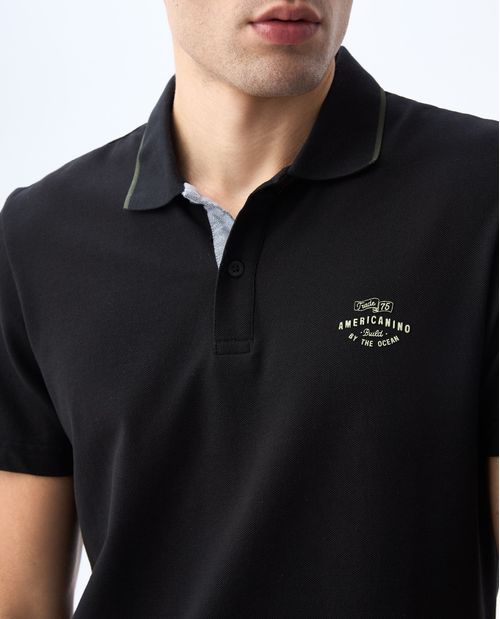 Polo con bordado en punto corazón para hombre
