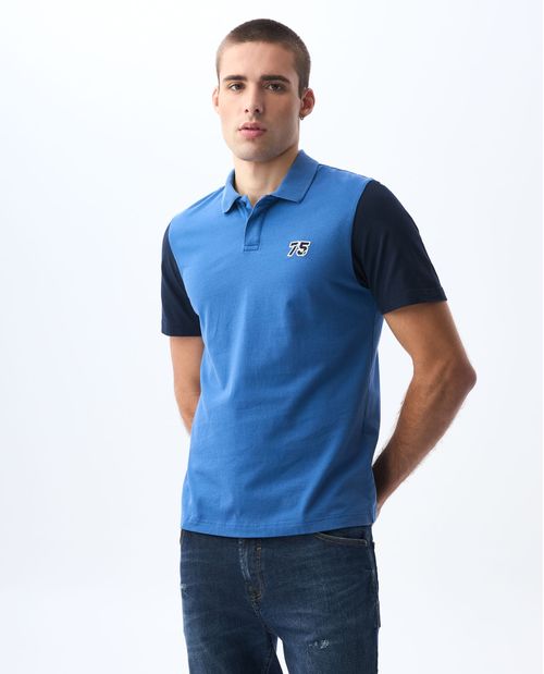 Polo con mangas al contraste para hombre