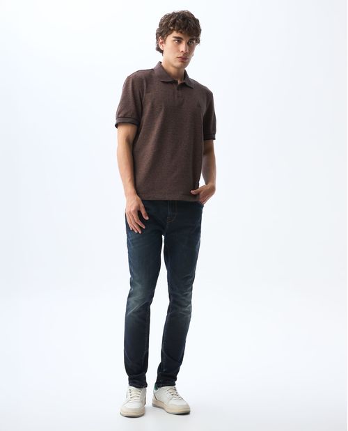 Jean Tapered tono oscuro con desgaste para hombre