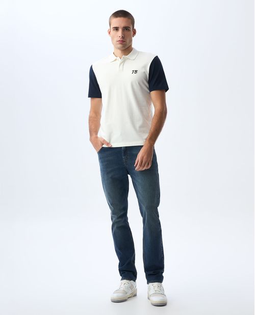 Polo con mangas al contraste para hombre