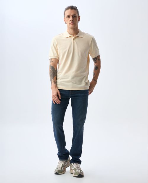 Polo Slim con marquilla en ruedo para hombre