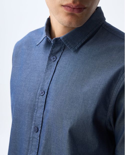 Camisa slim manga corta para hombre