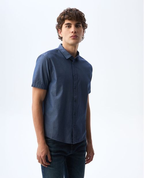 Camisa slim manga corta para hombre