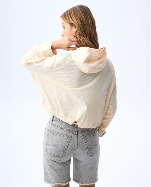 Chaqueta tipo parka corta para mujer