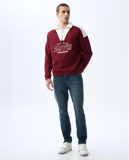 Buzo cuello alto estampado para hombre