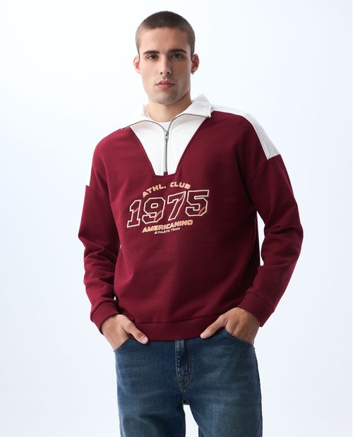 Buzo cuello alto estampado para hombre