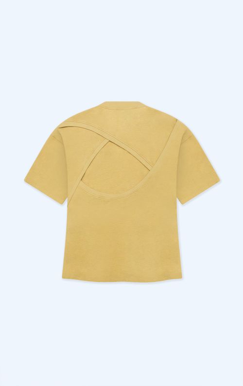 Camiseta manga corta con abertura en espalda para mujer