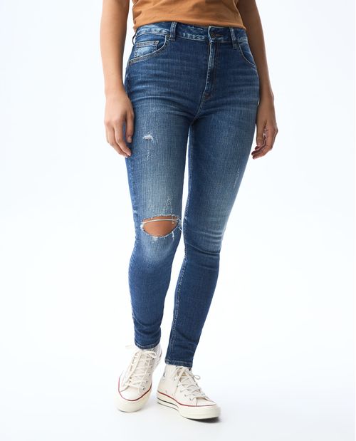 Jean Jegging con arrugas 3D para mujer
