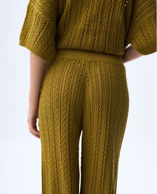 Pantalón tejido amplio para mujer