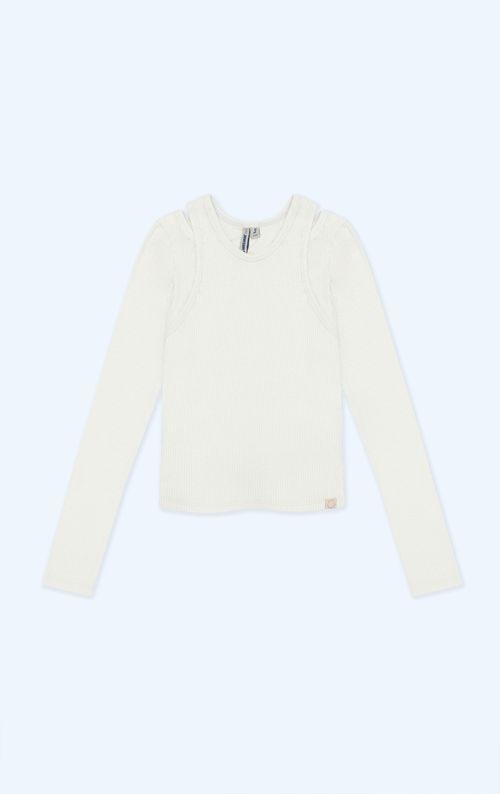 Camiseta doble uso en rib para mujer