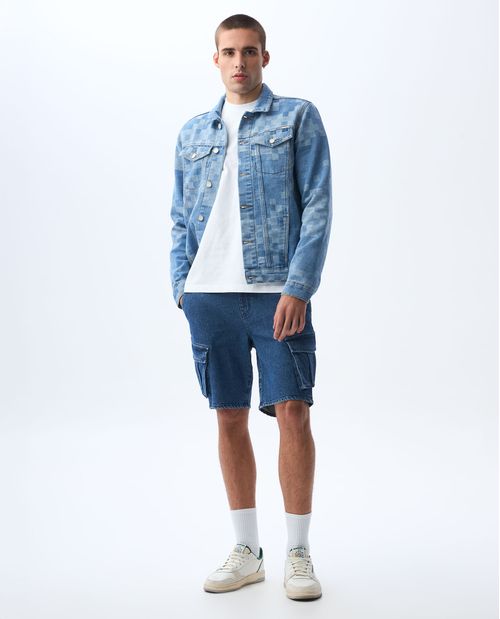 Chaqueta con diseño a cuadros para hombre