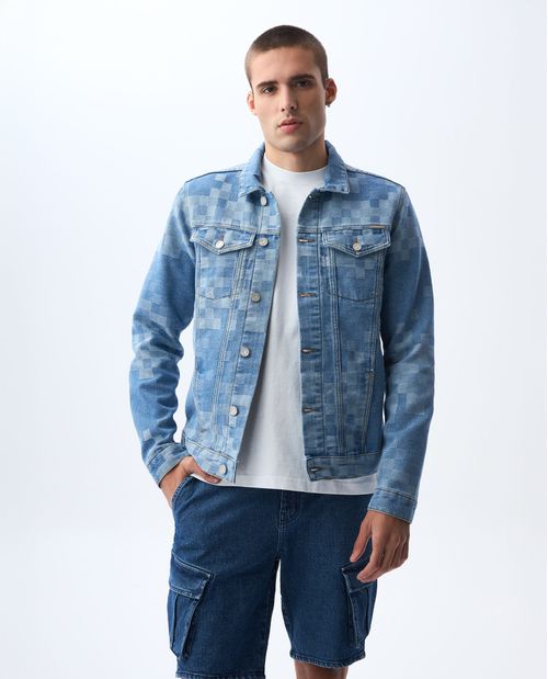 Chaqueta con diseño a cuadros para hombre