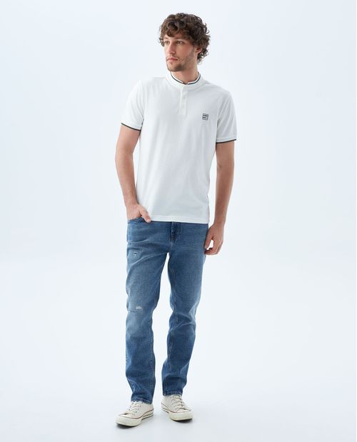 Polo con aplique punto corazón para hombre