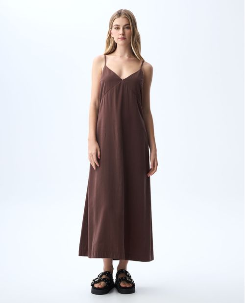 Vestido largo con botones en lateral para mujer
