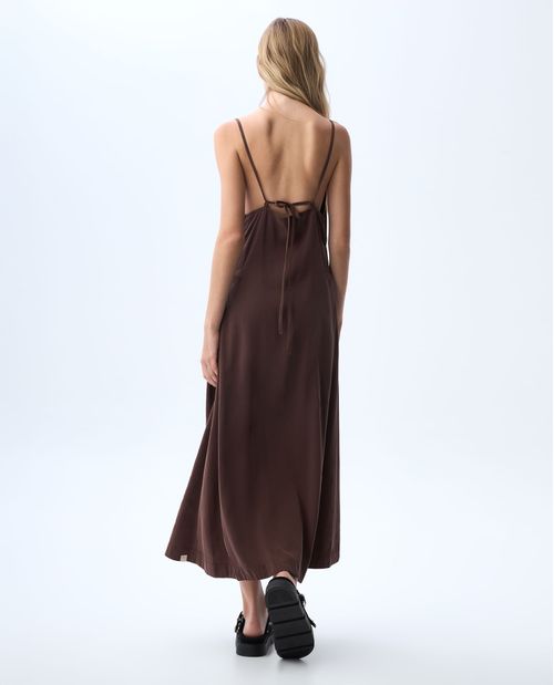 Vestido largo con botones en lateral para mujer