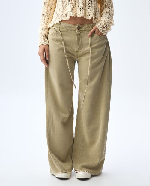 Pantalón amplio con pinzas para mujer