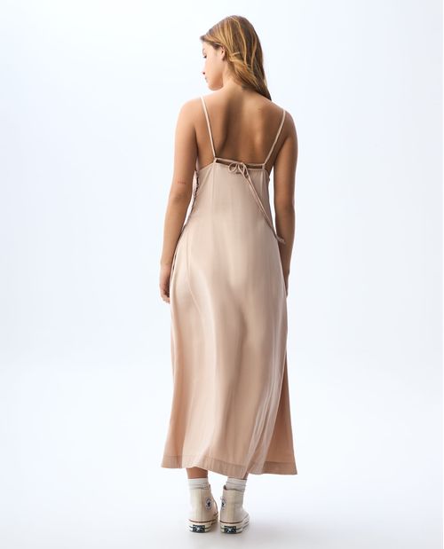 Vestido largo con botones en lateral para mujer