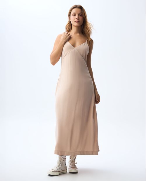 Vestido largo con botones en lateral para mujer
